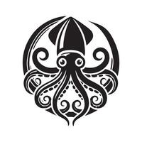 Squid Silhouette for Website Graphics vector