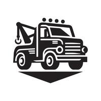 Tow Truck Silhouette for Web Elements vector