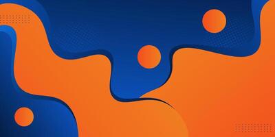 Abstract colorful orange and blue 3D wave pattern background. Trendy background design illustration. vector