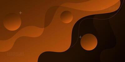 Orange geometric business banner design. Creative banner design with wave shape and lines as template. Simple design on dark horizontal banner. vector