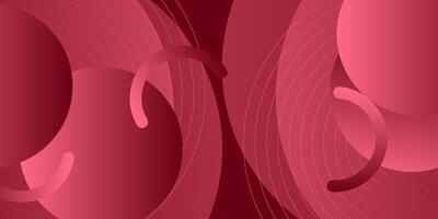 Modern soft red abstract background with elegant geometric shapes circles and lines. vector