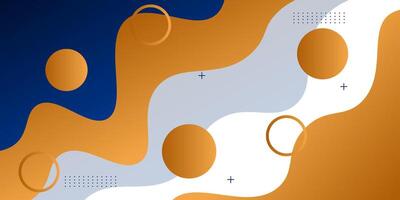 Blue and orange geometric business banner design. Creative banner design with wave and circle shape as template. Simple design on horizontal banner. Eps10 vector