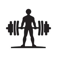 Abstract Barbell Silhouette for Graphics vector