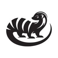 Banded Mongoose Silhouette for Illustration Projects vector