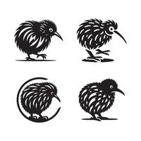 Fresh and Simple Kiwi Silhouette Design vector