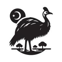 Unique Cassowary Silhouette for Branding vector