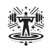 Barbell Silhouette for Customizable Graphics vector