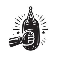 Dynamic Punching Bag Silhouette for Graphics vector