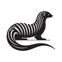 Banded Mongoose Silhouette for Package Design vector