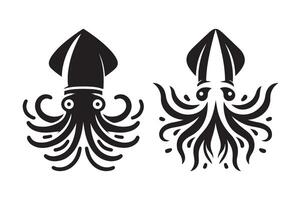 High Quality Squid Silhouette for Digital Use vector
