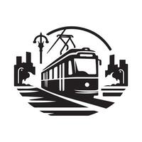 Clean Tram Silhouette for Web Elements vector