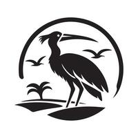 Clean Jabiru Bird Silhouette for Visual Projects vector