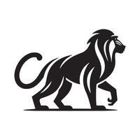 High Resolution Mandrill Silhouette Art vector