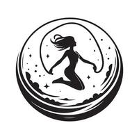 Jumping Rope Silhouette for Training Materials vector
