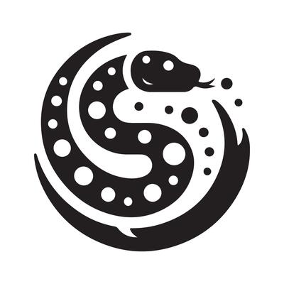 Stylish Spotted Bush Snake Silhouette Art