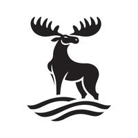Artistic of Female Moose in Black vectors
