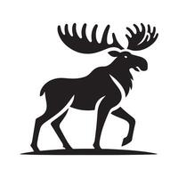 Female Moose Black for Graphic Design Projects vector