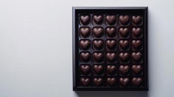 A box of chocolates in a dark box photo