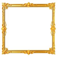 gold frame and ornate design on transparent background png