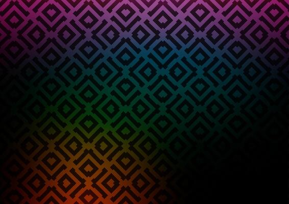 Dark Multicolor, Rainbow backdrop with lines, cubes.