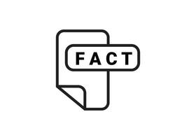 Document marked as fact, containing information, proof, and evidence. vector