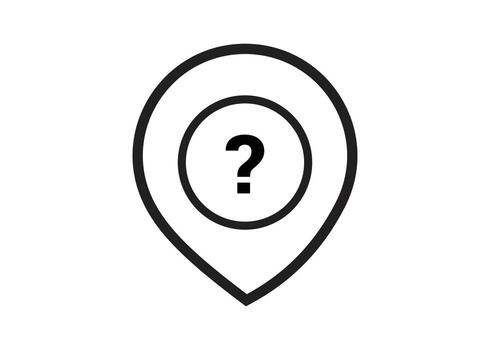 Question mark location icon for guidance and direction vector
