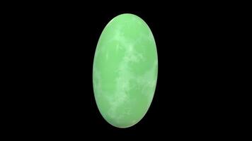 Jade Stone Rotating on a Transparent Background. Seamless Loop. Gemstone. 4K video