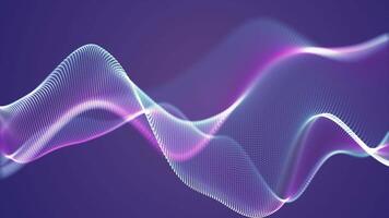 ciclo suave roxa ondas. abstrato brilhando digital ondas em Sombrio azul fundo com suave roxa luz raios. digital mar partícula ondas fundo. tolet ondas perfeitamente fluindo cercado video