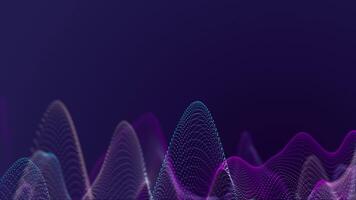 Purple waves. Abstract sound wave scale. Particles wave technology background. Abstract seamless loop of mesh glowing red dots digital luxurious wave particles, Motion of digital data flow. video
