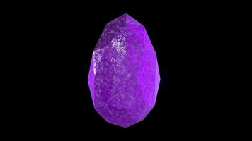 Amethyst Stone Rotating on a Transparent Background. Seamless Loop. 4K video