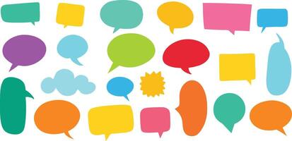 Colorful Speech Bubbles Set Chat, Messaging Communication Design vector