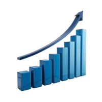 A graph showing a rising bar chart png