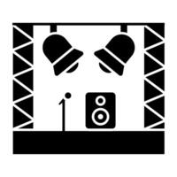 Creative solid design icon of concert stage vector