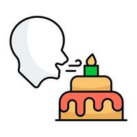 A flat icon design of blowing candle vector