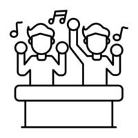 A linear design icon of dancing guy vector