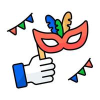 A colored icon of masquerade mask vector