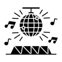 A flat design icon of disco ball vector