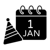 A flat design icon of birthday date vector
