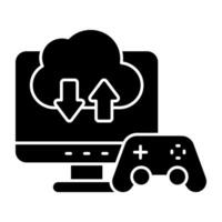 design icon of cloud game transfer vector