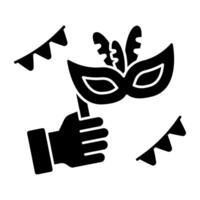 A colored design icon of masquerade mask vector