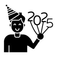 A flat design icon of celebration new Year vector