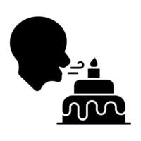 An icon design of blowing candle vector