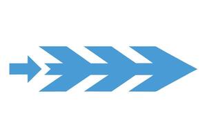 Cyan Directional Arrow with Multiple Arrowheads on White Background vector
