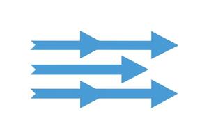 Blue Arrows Moving Forward Simple Design on White Background Flat vector