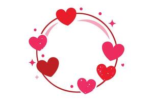 Heart Circle Design with Red and Pink Shapes on White Background Celebration Design vector
