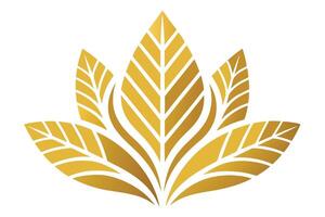 Golden Tobacco Leaf Abstract Shape on White Background, Elegant Design Element vector