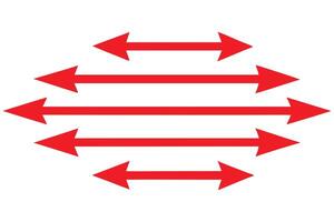 Symmetrical Arrow Set Red Directional Arrows Centered Alignment White Background vector