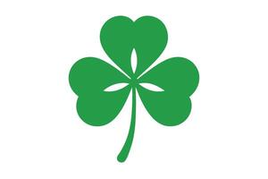Bright Green Shamrock Three Leaf Clover Design on a White Background, Isolated vector