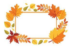 Autumn Leaves with Oak, Maple, and Twigs in Fall Colors on White Background vector