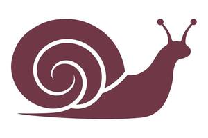 Maroon Snail Illustration, Simple Design, Antennas and Shell, Isolated on White vector